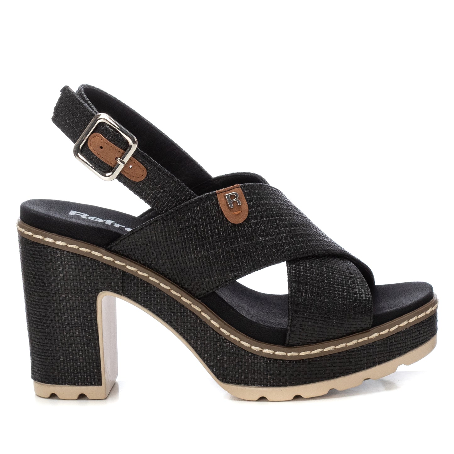 SANDALIA DE TACON NEGRO MODELO 172707 REFRESH