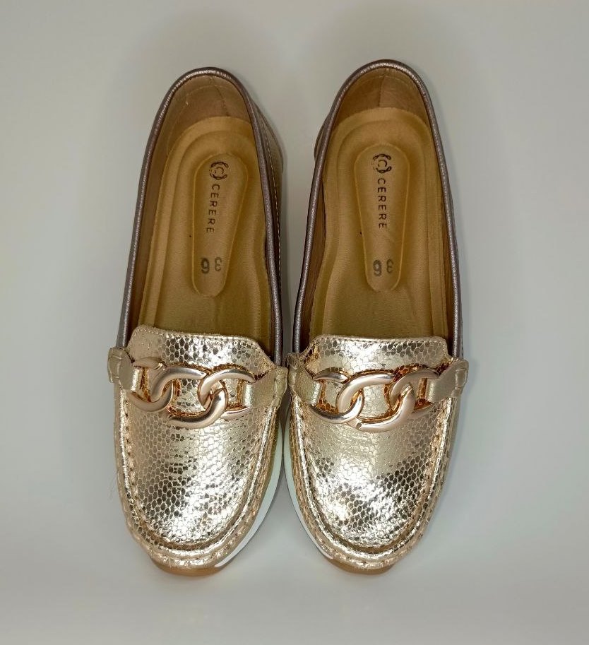 MOCASIN DAMA DORADO MODELO 2638