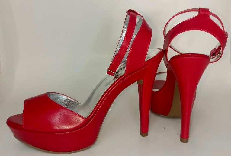 SANDALIA DE TACON ROJO MODELO 2900