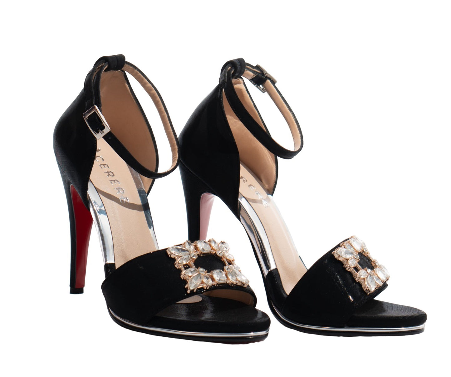 SANDALIA DE TACON NEGRO MODELO E-1017