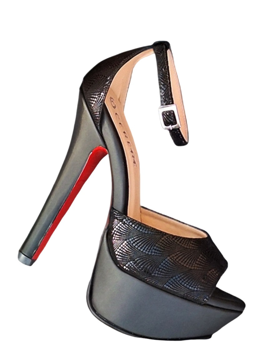 SANDALIA DE TACON NEGRO MODELO E-769