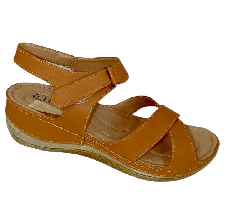 Sandalias Elegantes y Confortables para Dama en Color Amaretto - Modelo X614