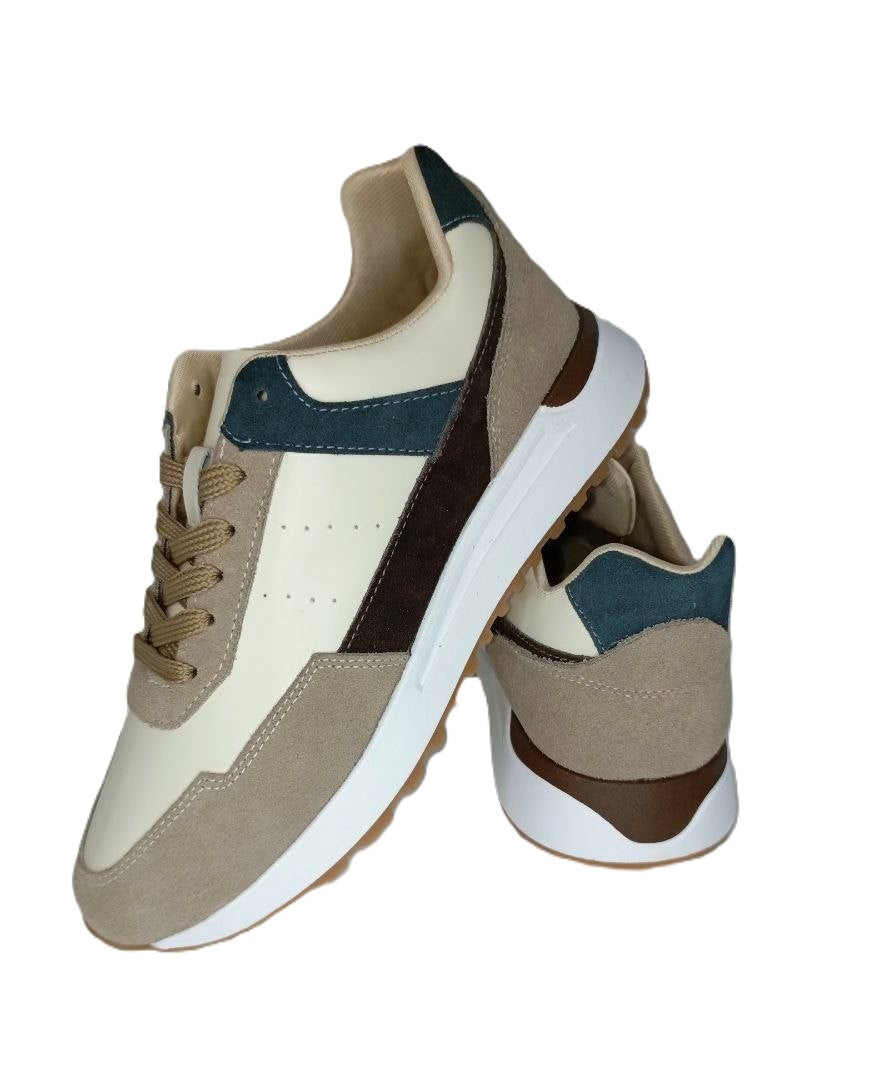 DEPORTIVO CABALLERO BEIGE/MULTICOLOR MODELO 1020