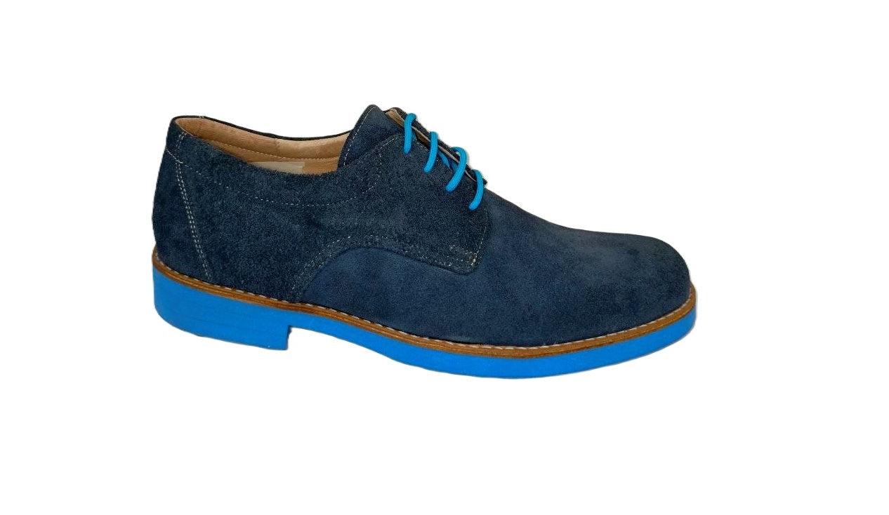 Zapatos Elegantes Casual para Hombre en Cuero Azul Marino - Modelo 2886
