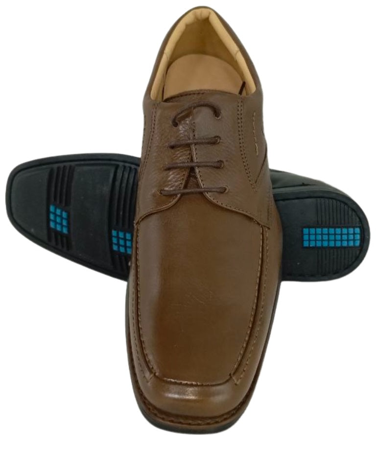 Zapatos de Vestir Elegantes para Hombre en Cuero Marron - Modelo 7712 con Plantilla Anatómica y Suela Amortiguada