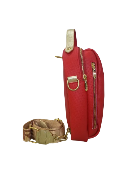 Morral de Cuero Rojo Modelo 0225 - Diseño Moderno y Minimalista para Uso Diario
