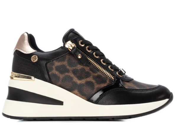 DEPORTIVOS DAMA COLOR NEGRO LEOPARDO MODELO 144378
