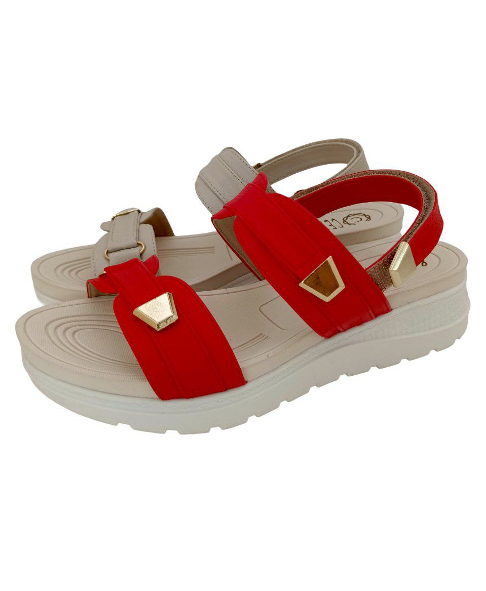 SANDALIAS CONFORT DAMA COLOR ROJO MODELO 9024