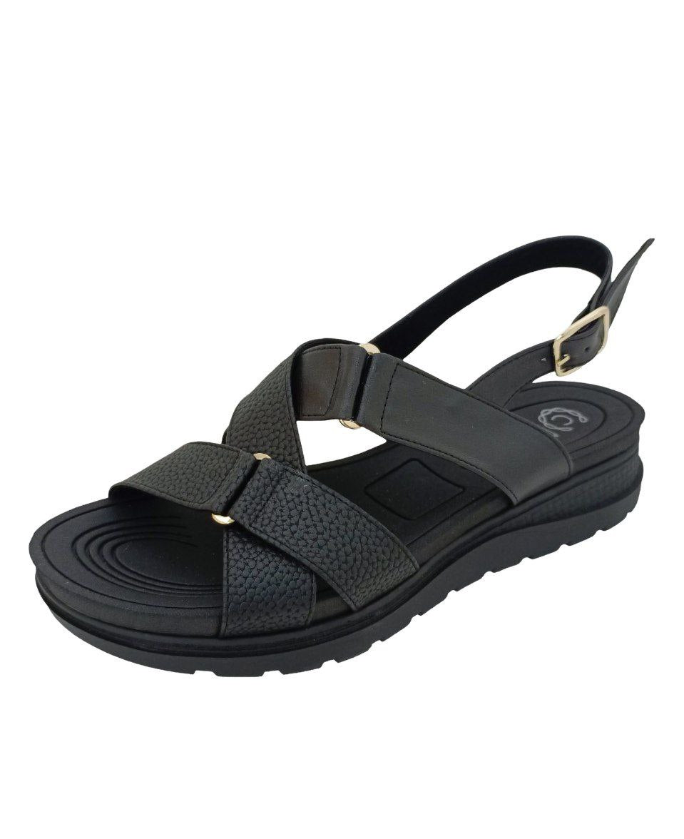 SANDALIAS CONFORT DAMA COLOR NEGRO MODELO 9066