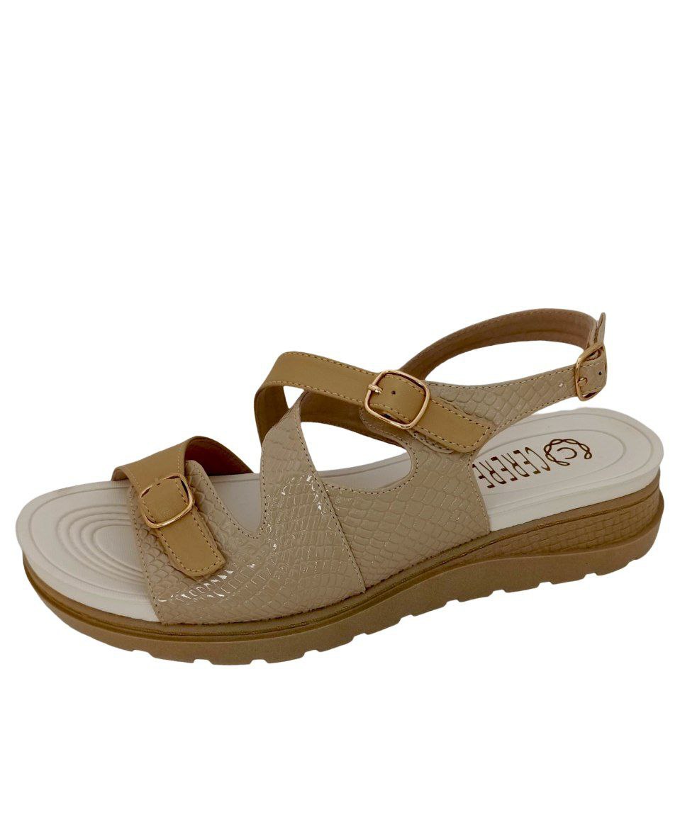 SANDALIAS CONFORT DAMA COLOR CAMEL MODELO 9071