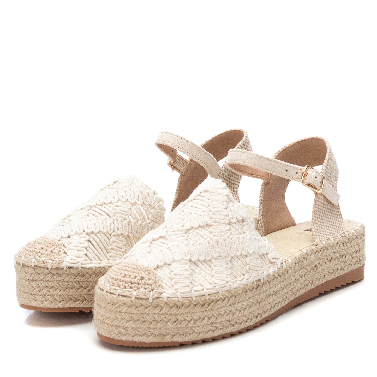 SANDALIA DE TACON  BEIGE MODELO 144022 XTI