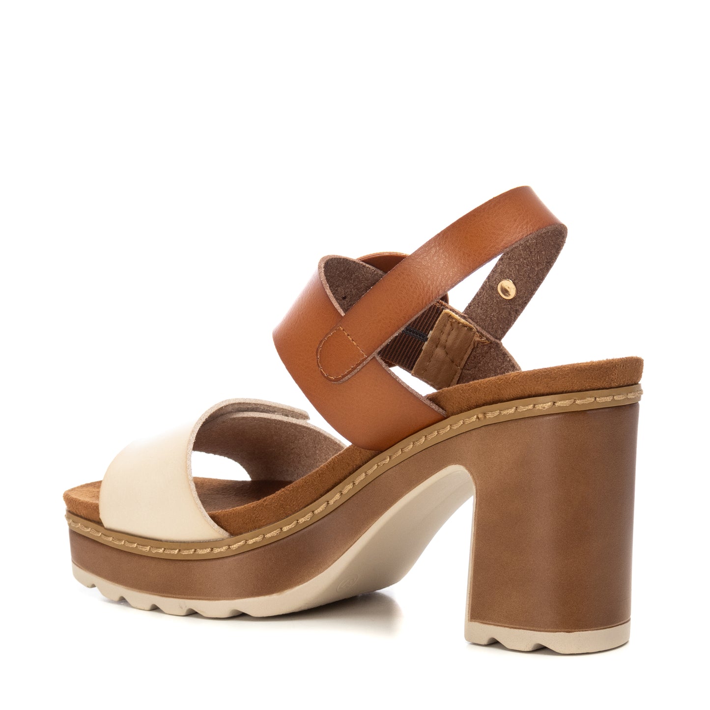 SANDALIA DE TACON  CAMEL MODELO 144088 XTI