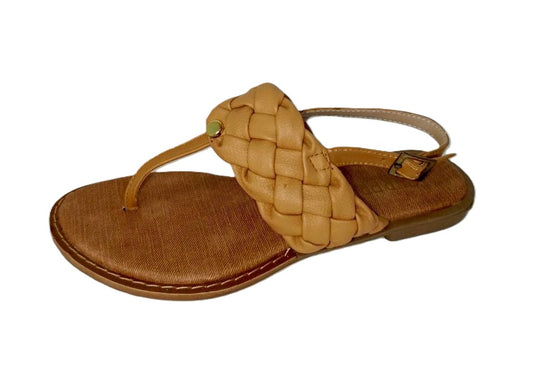 Sandalia Colonial para Dama con Suela de Cuero y Hebilla Dorada - Modelo 1926