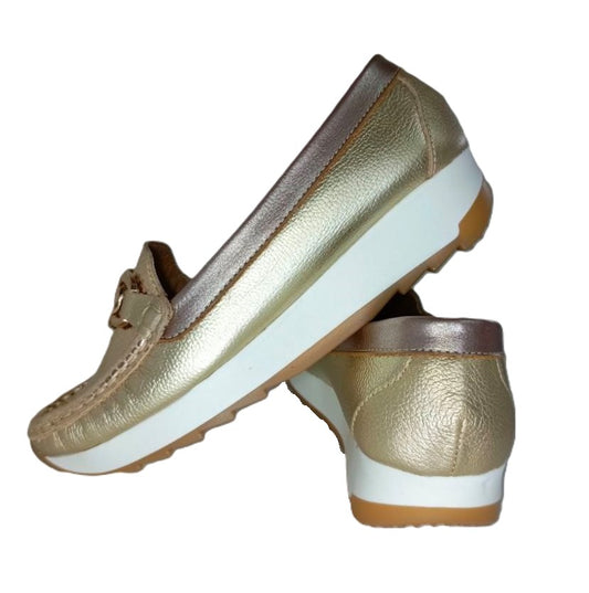 MOCASIN DAMA  DORADO/BRONCE MODELO 2638