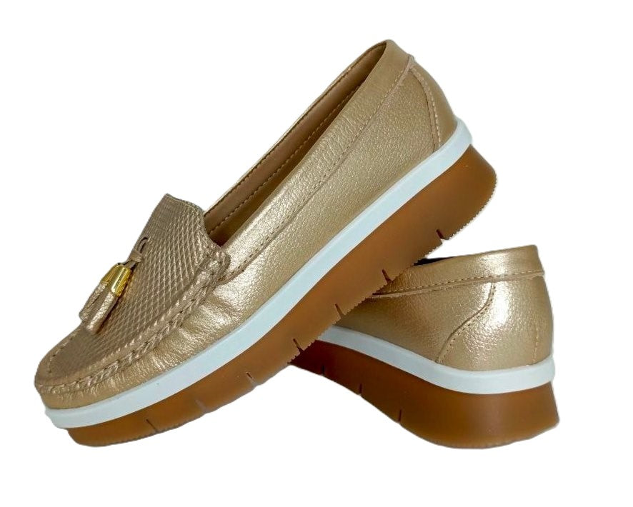 MOCASIN DAMA  CHAMPAGNE MODELO 2639