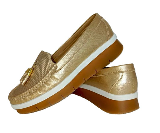 MOCASIN DAMA  CHAMPAGNE MODELO 2639