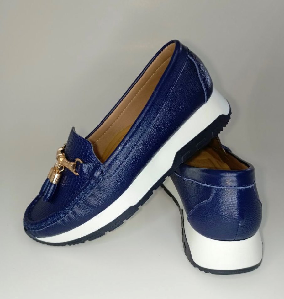 MOCASIN DAMA  AZUL-MARINO MODELO 2673