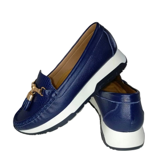 MOCASIN DAMA  AZUL-MARINO MODELO 2673