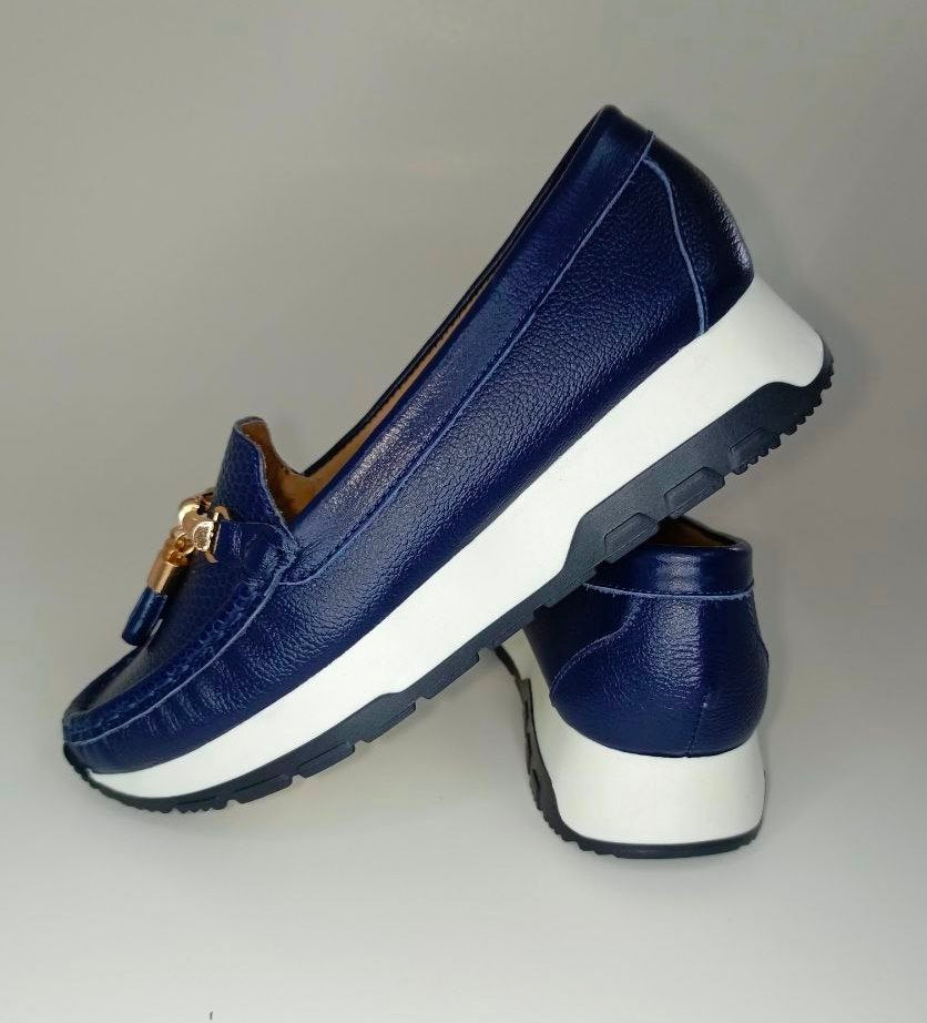 MOCASIN DAMA  AZUL-MARINO MODELO 2673