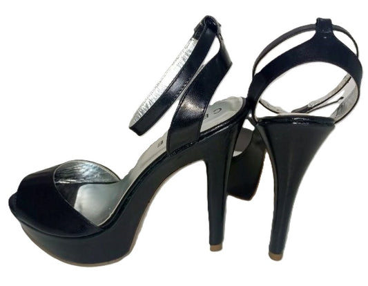 SANDALIA DE TACON  NEGRO MODELO 2900