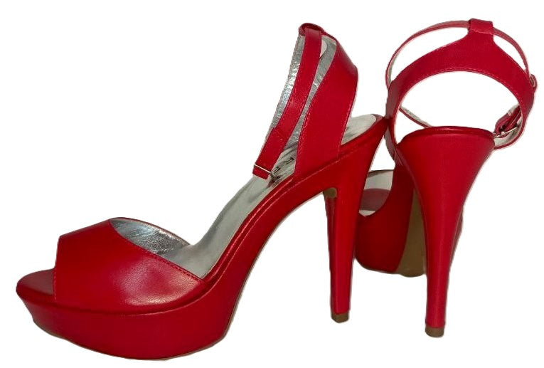 SANDALIA DE TACON  ROJO MODELO 2900