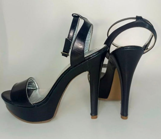 SANDALIA DE TACON  NEGRO MODELO 2921