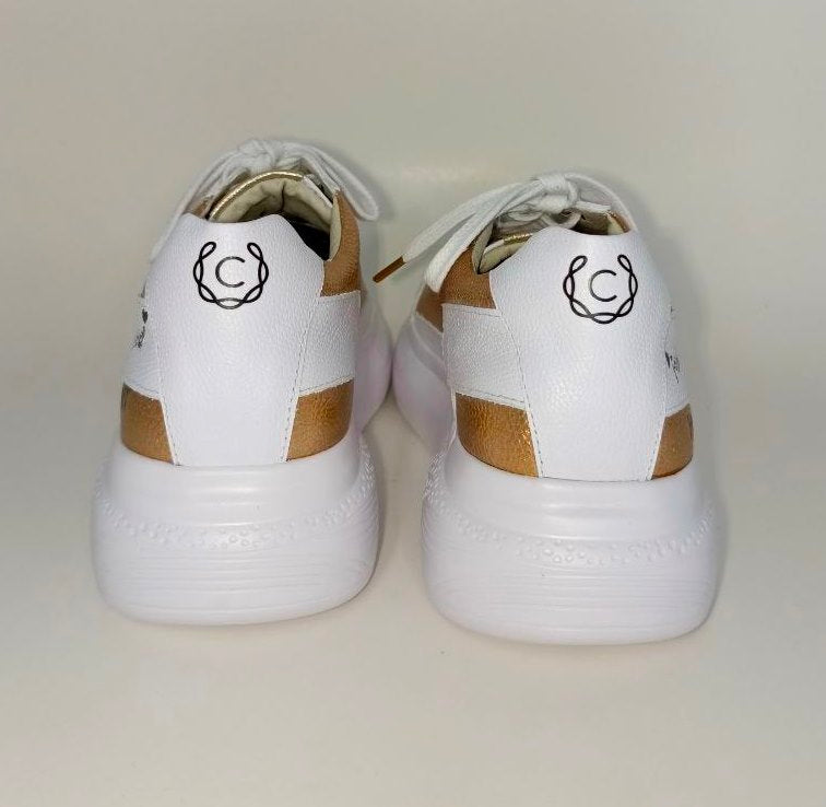 DEPORTIVO DAMA  BLANCO/BRONCE MODELO 5236