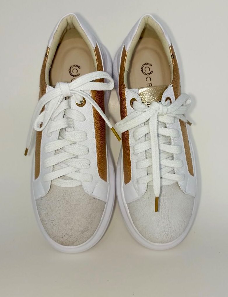 DEPORTIVO DAMA  BLANCO/BRONCE MODELO 5236