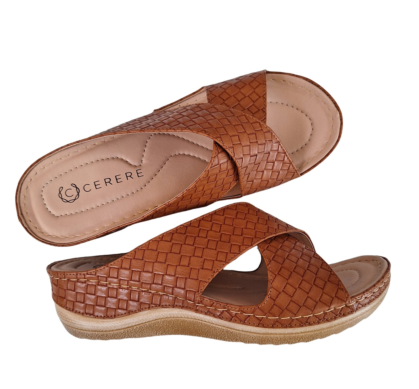 Sandalias Confortables para Dama en Color Miel, Estilo Casual y Moderno, Modelo C600 de Cerere