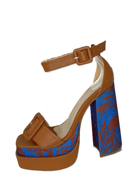 SANDALIA DE TACON  CAFE MODELO E-977