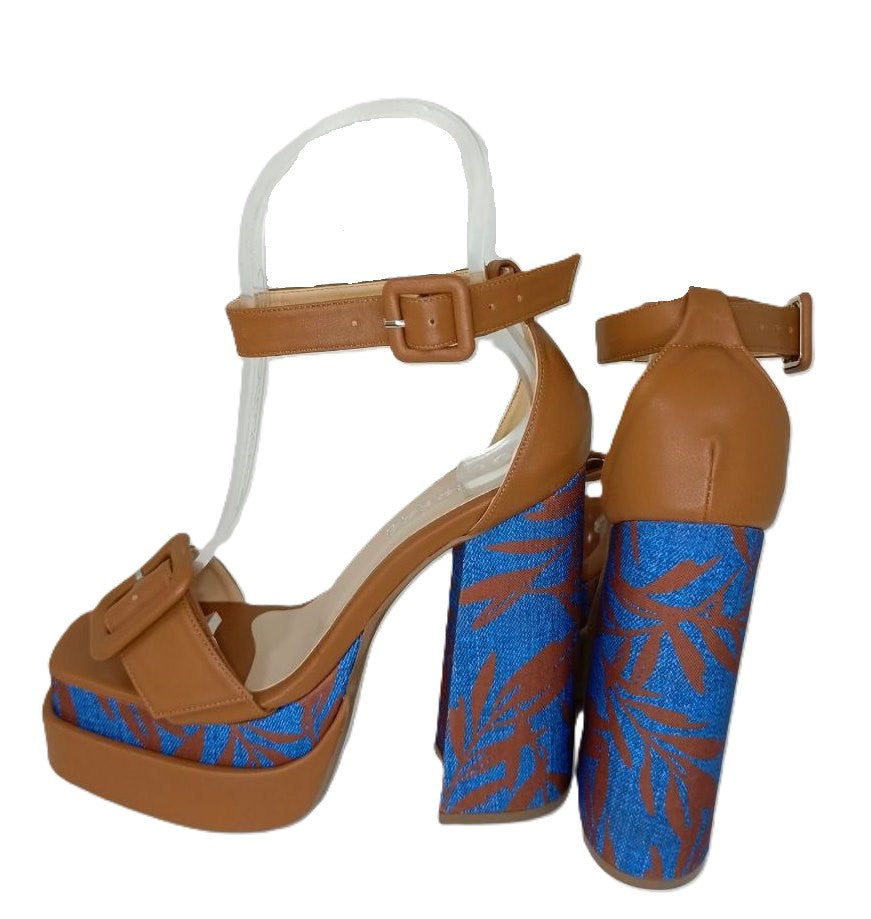 SANDALIA DE TACON  CAFE MODELO E-977