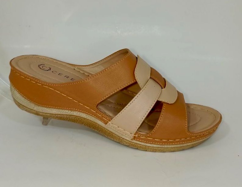 Sandalias Confortables para Dama Cerere en Color Amaretto y Beige - Modelo L6618 Beige / 35 / Cuero