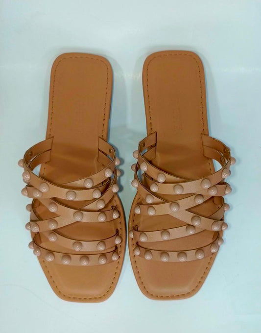 Sandalias Elegantes para Dama en Color Camel - Modelo QD56 de Cerere Camel / 35 / Cuero sintético