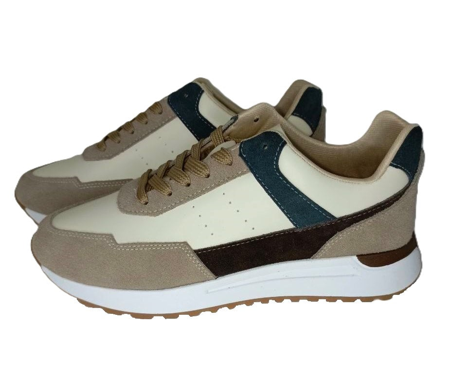 DEPORTIVO CABALLERO  BEIGE/MULTICOLOR MODELO 1020