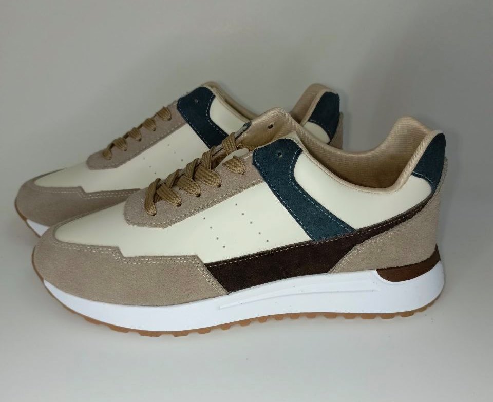 DEPORTIVO CABALLERO  BEIGE/MULTICOLOR MODELO 1020