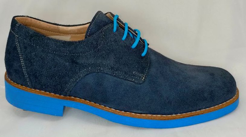 Zapatos Elegantes Casual para Hombre en Cuero Azul Marino - Modelo 2886