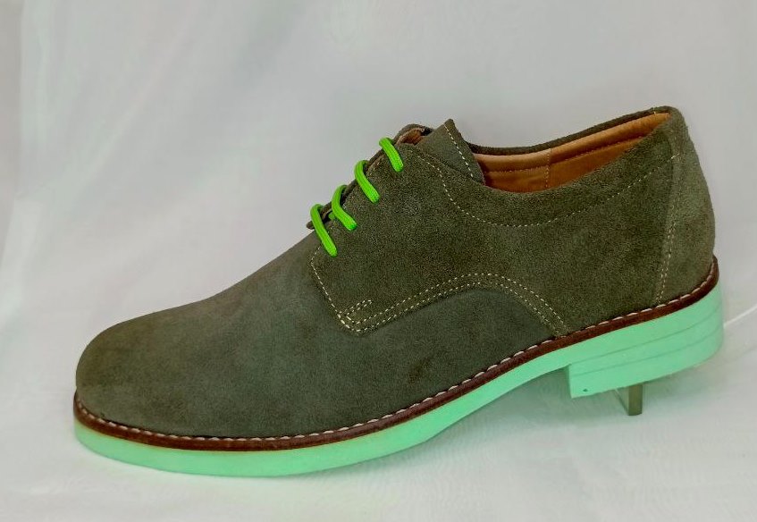 Zapatos Elegantes Casual para Hombre en Verde Militar - Modelo 2886 de Cuero de Alta Calidad