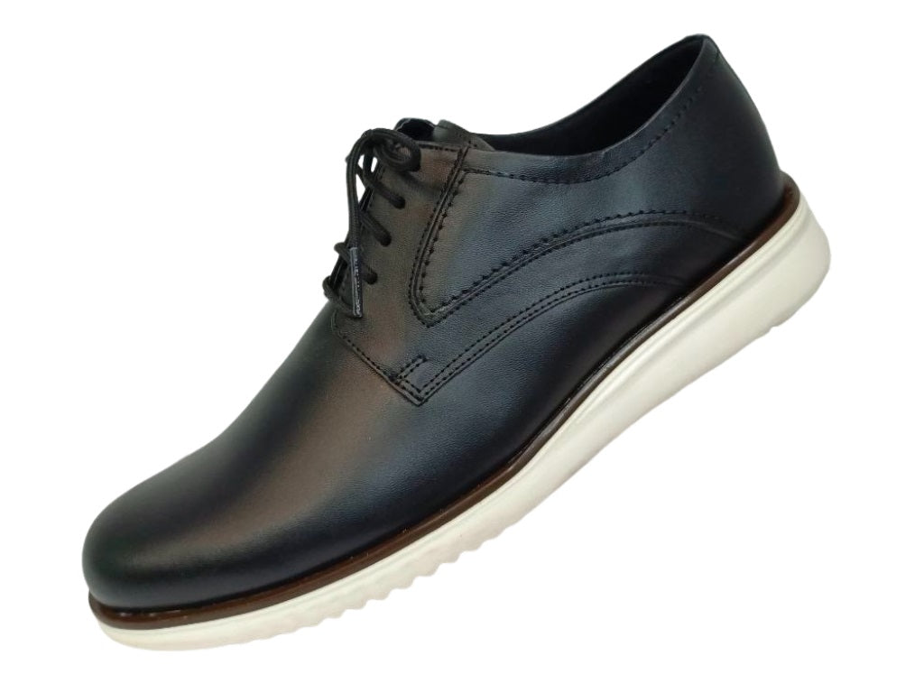 Zapatos Elegantes Casuales para Hombre en Cuero Negro - Modelo 3106