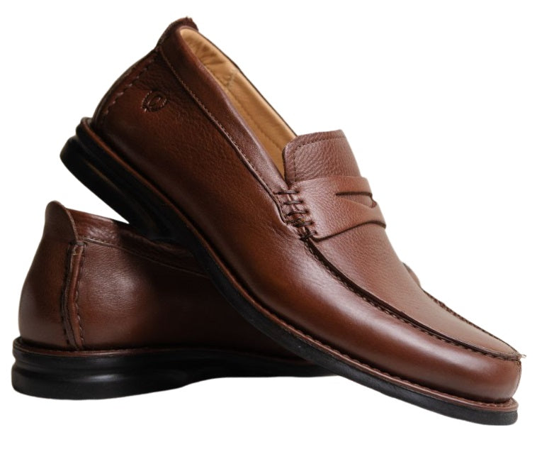 Zapatos de Vestir Confortables para Hombre en Cuero Pinhao - Modelo 4510, Elegancia y Comodidad Diaria 39 / pinhao