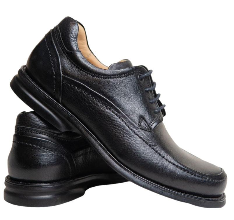 Zapatos de Vestir para Hombre en Cuero Negro con Plantilla Anatómica y Suela Amortiguada - Modelo 4514