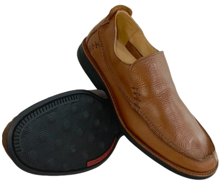 Zapatos de Vestir Elegantes para Hombre en Cuero Conhaque - Modelo 4541 con Plantilla Anatómica y Suela Amortiguada