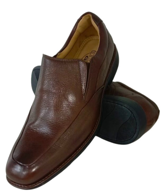 Zapatos de Vestir Elegantes para Hombre en Cuero Café con Plantilla Anatómica y Suela Amortiguada - Modelo 6709