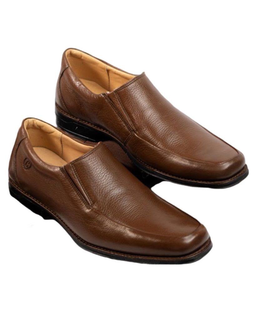 Zapatos de Vestir Elegantes para Hombre en Cuero Marrón - Modelo 7718 con Plantilla Anatómica y Suela Amortiguada