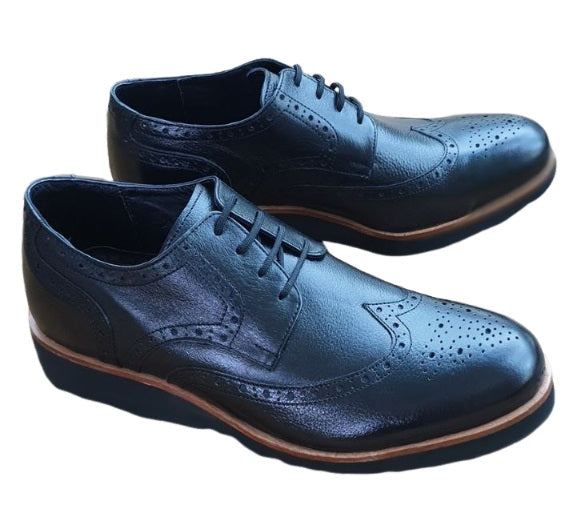 Calzado Elegante Casual para Hombre en Negro - Modelo 7884 de Cuero de Alta Calidad