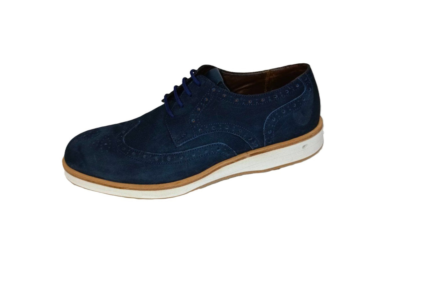 Zapatos Elegantes Casual para Hombre en Cuero Azul Marino - Modelo 7884