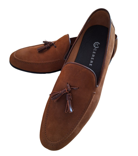 Mocasín Elegante para Hombre en Gamuza Marrón Colonial SFDerby