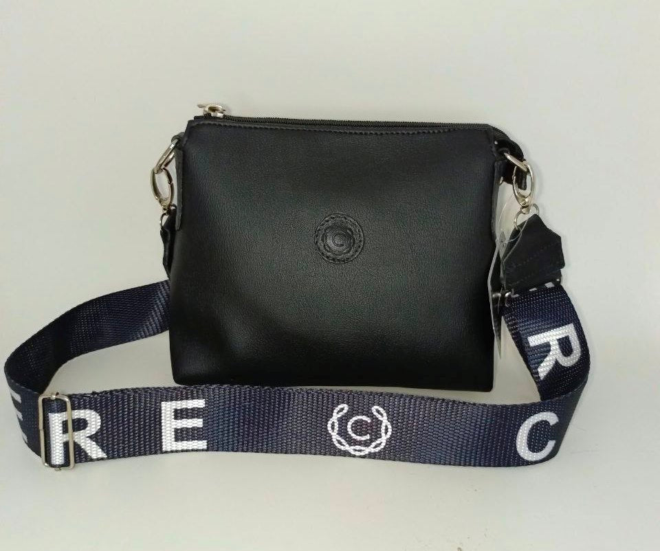 Cartera Bandolera Elegante de Cuero Negro para Dama - Modelo GF04 de CERERE