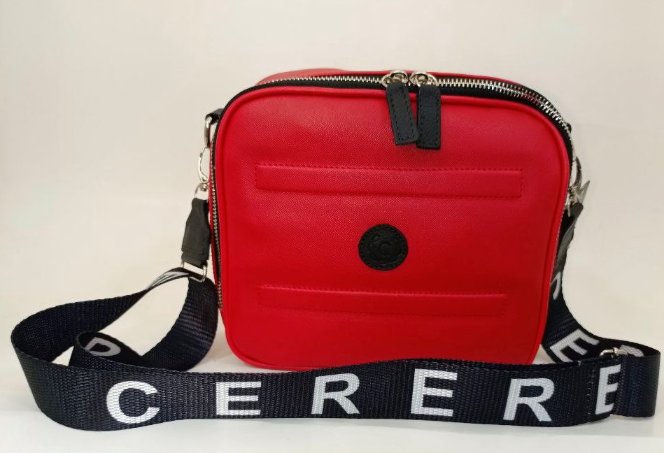 Cartera Bandolera Dama Rojo/Negro de Cuero GF30 - Estilo Elegante y Funcional