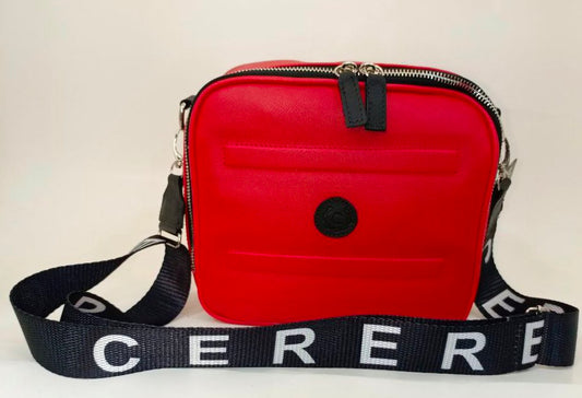 Cartera Bandolera Dama Rojo/Negro de Cuero GF30 - Estilo Elegante y Funcional