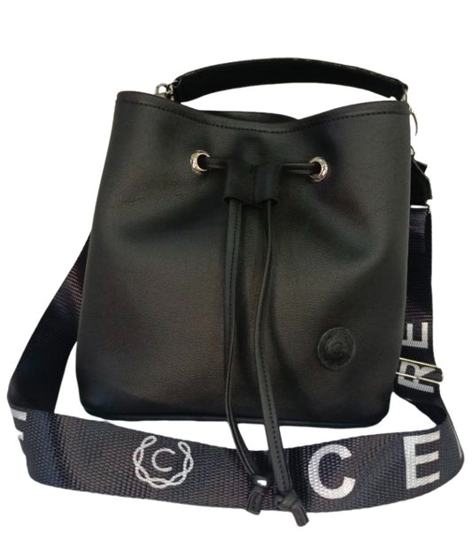 Cartera Elegante de Cuero Negro para Mujer - Modelo GF37